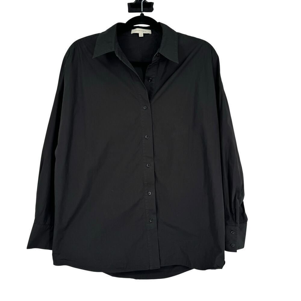 Favorite Daughter Ex-Boyfriend Shirt Black Poplin Size Small Quiet Luxury - Picture 4 of 8
